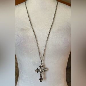 Silver | Women’s Blinged Out Cross Necklace